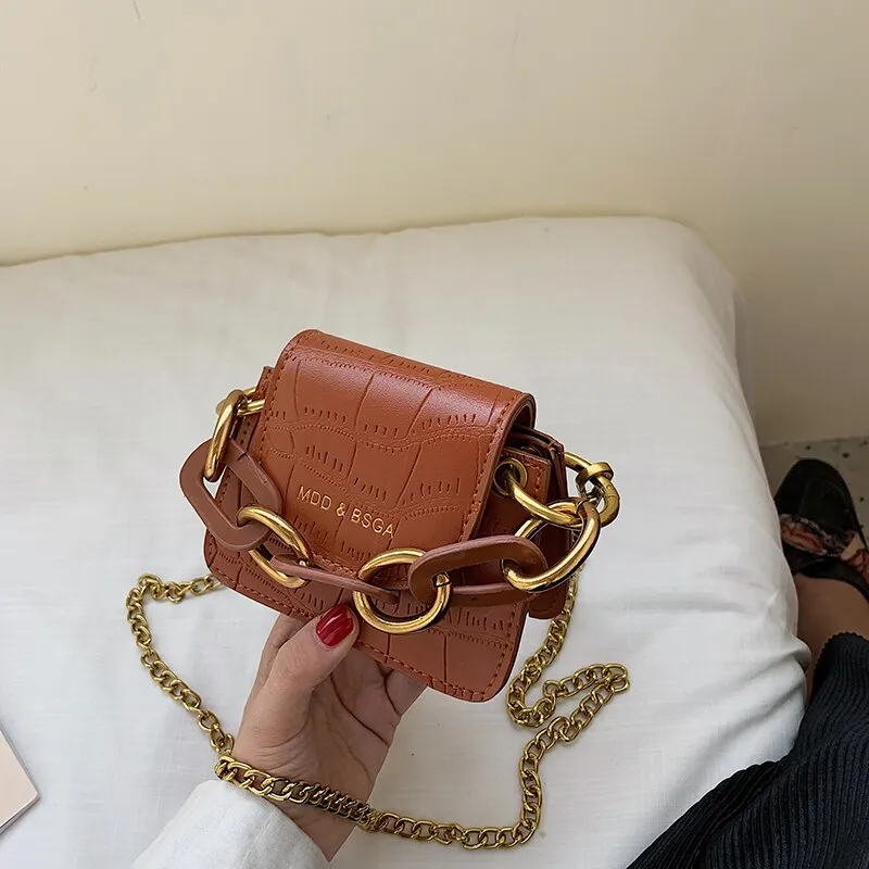 Leather Elegant Mini Tote Shoulder Metc Bag