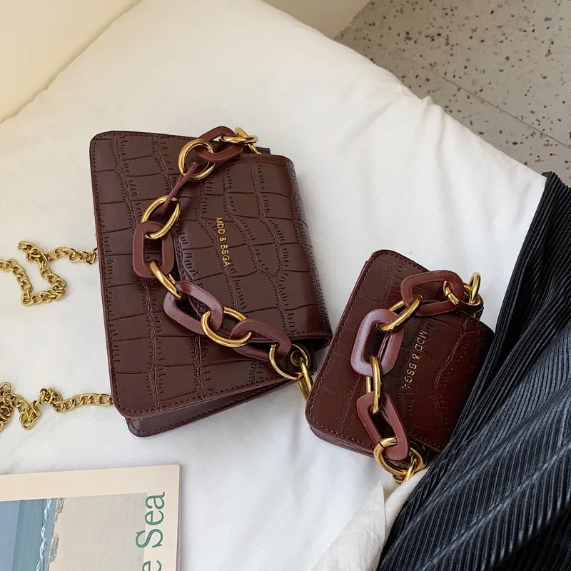 Leather Elegant Mini Tote Shoulder Metc Bag