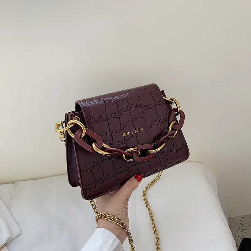 Leather Elegant Mini Tote Shoulder Metc Bag
