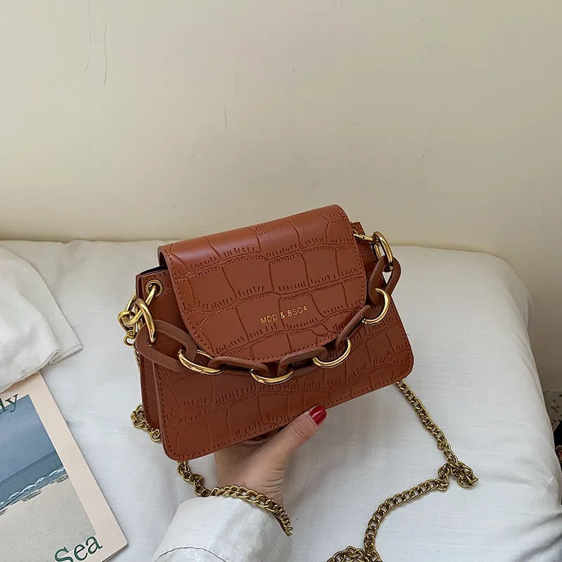 Leather Elegant Mini Tote Shoulder Metc Bag