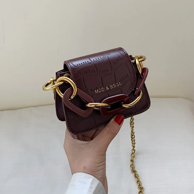 Leather Elegant Mini Tote Shoulder Metc Bag