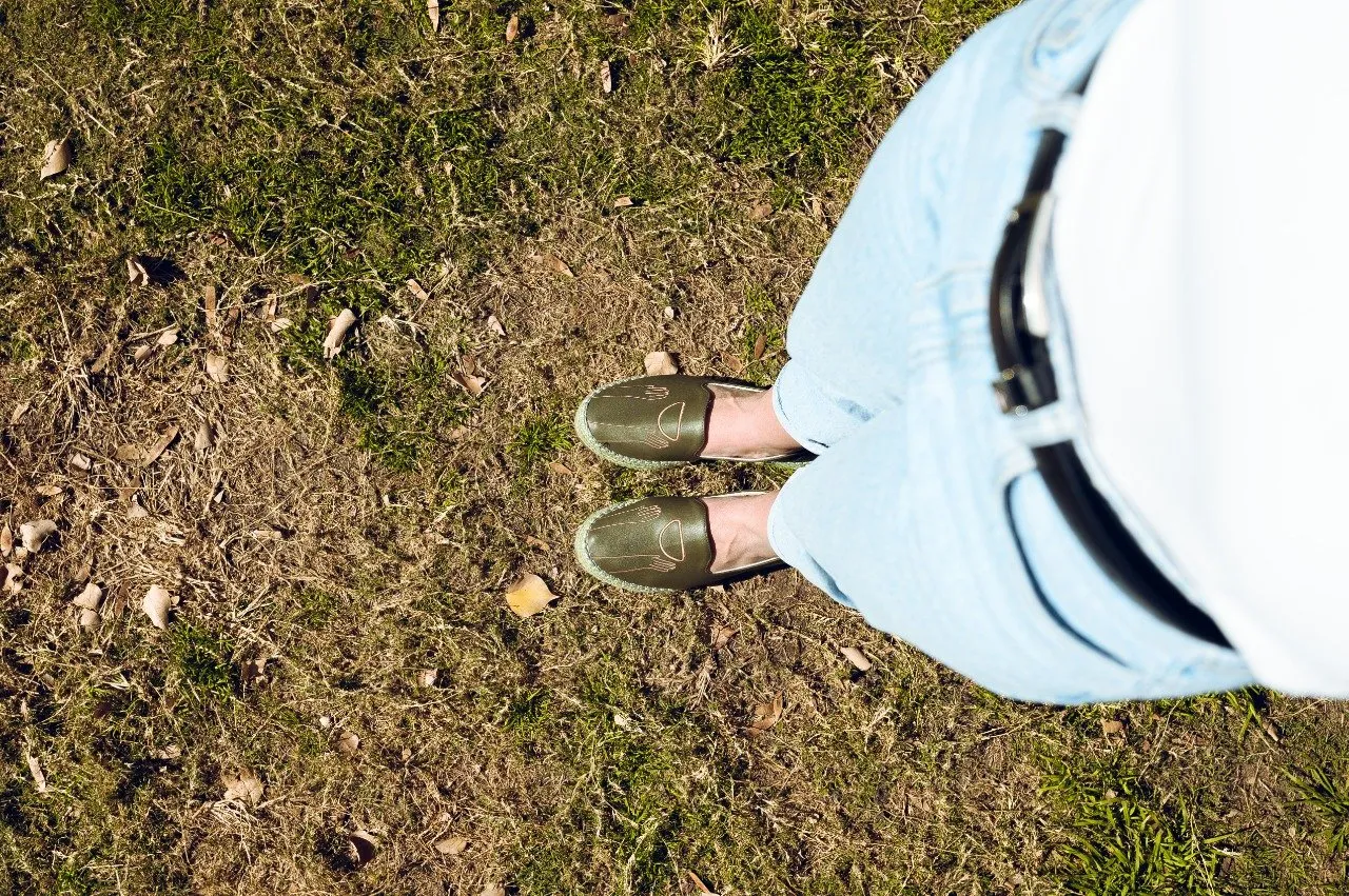 Leather Espadrilles Dreamy Olive