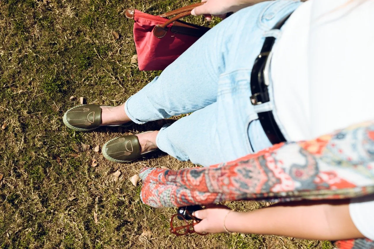 Leather Espadrilles Dreamy Olive