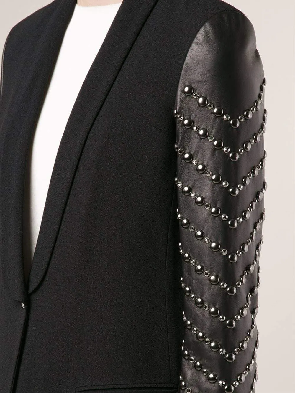 Leather Sleeved Blazer