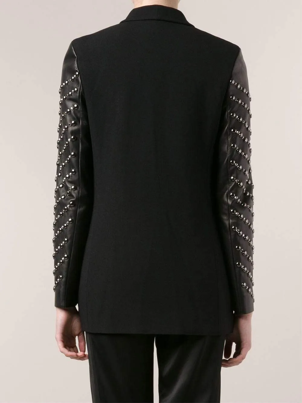 Leather Sleeved Blazer