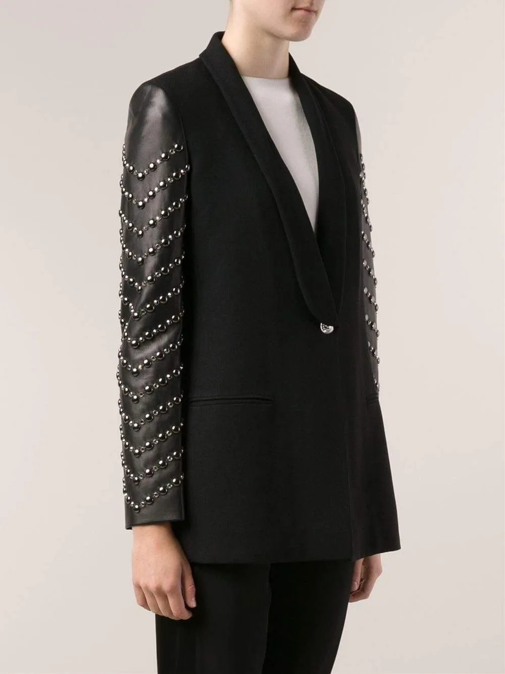 Leather Sleeved Blazer
