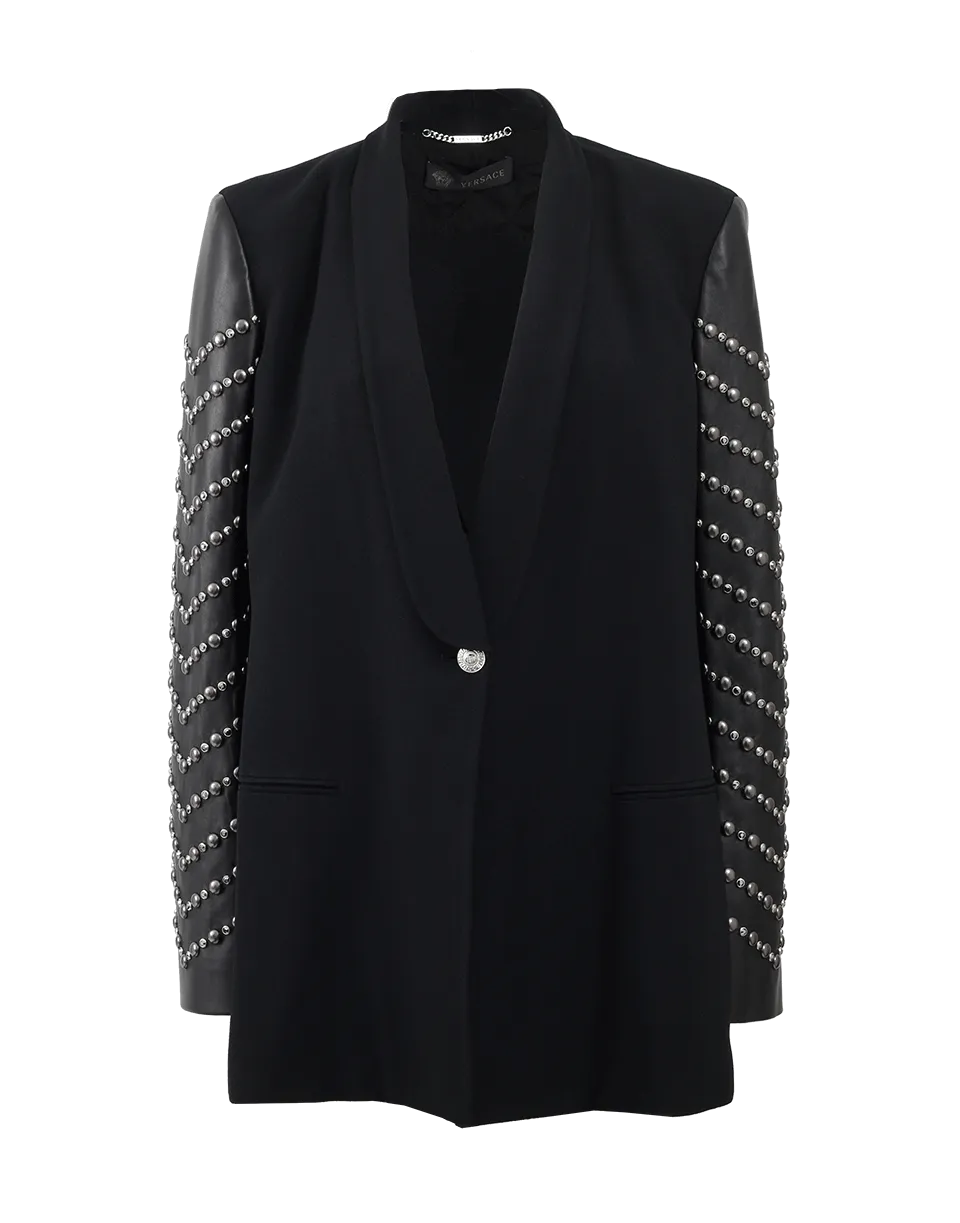 Leather Sleeved Blazer