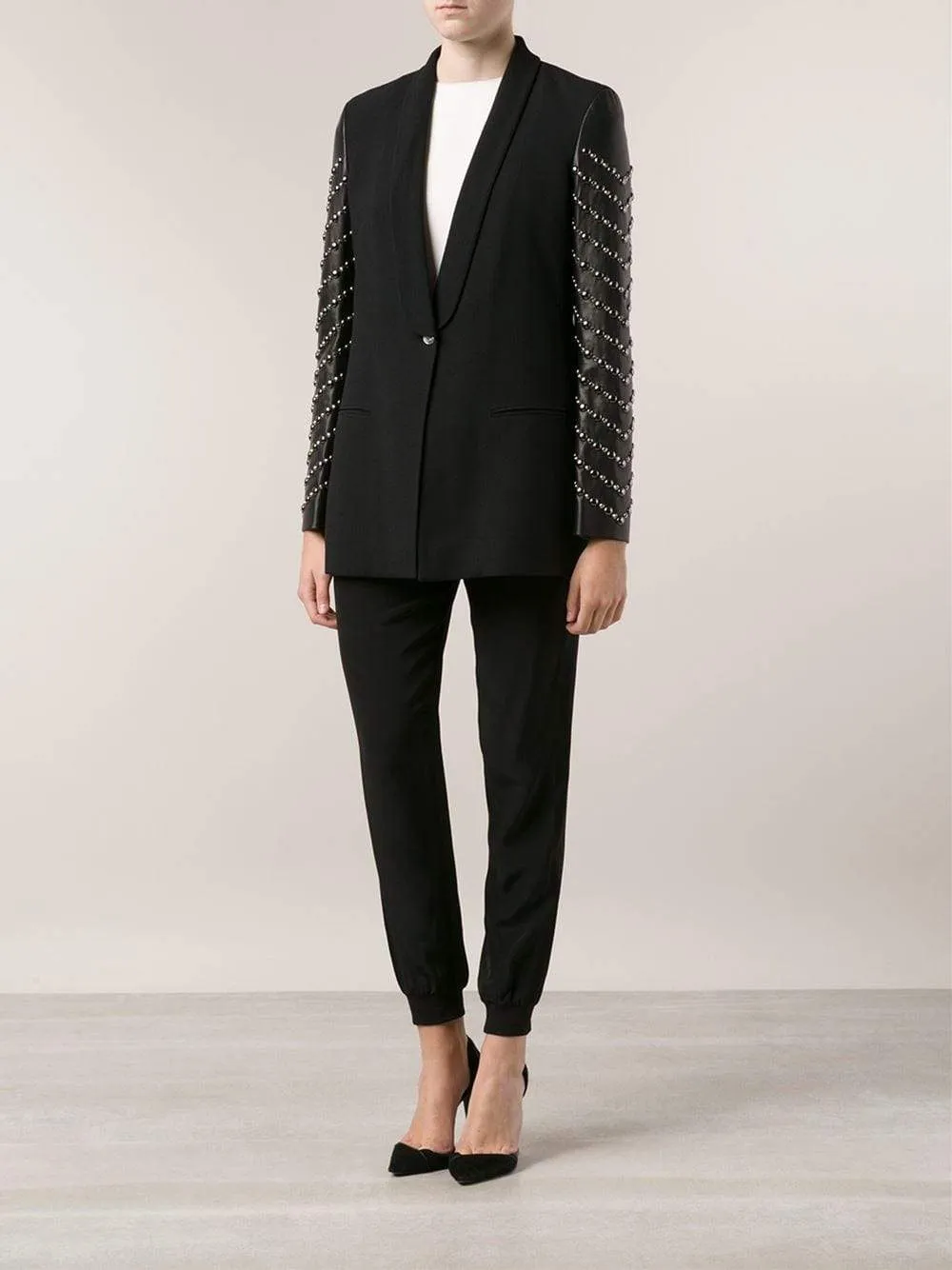 Leather Sleeved Blazer