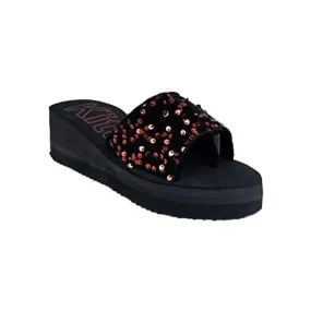 Leemon Black Heel Slides, Slipper for women Girls (Black)