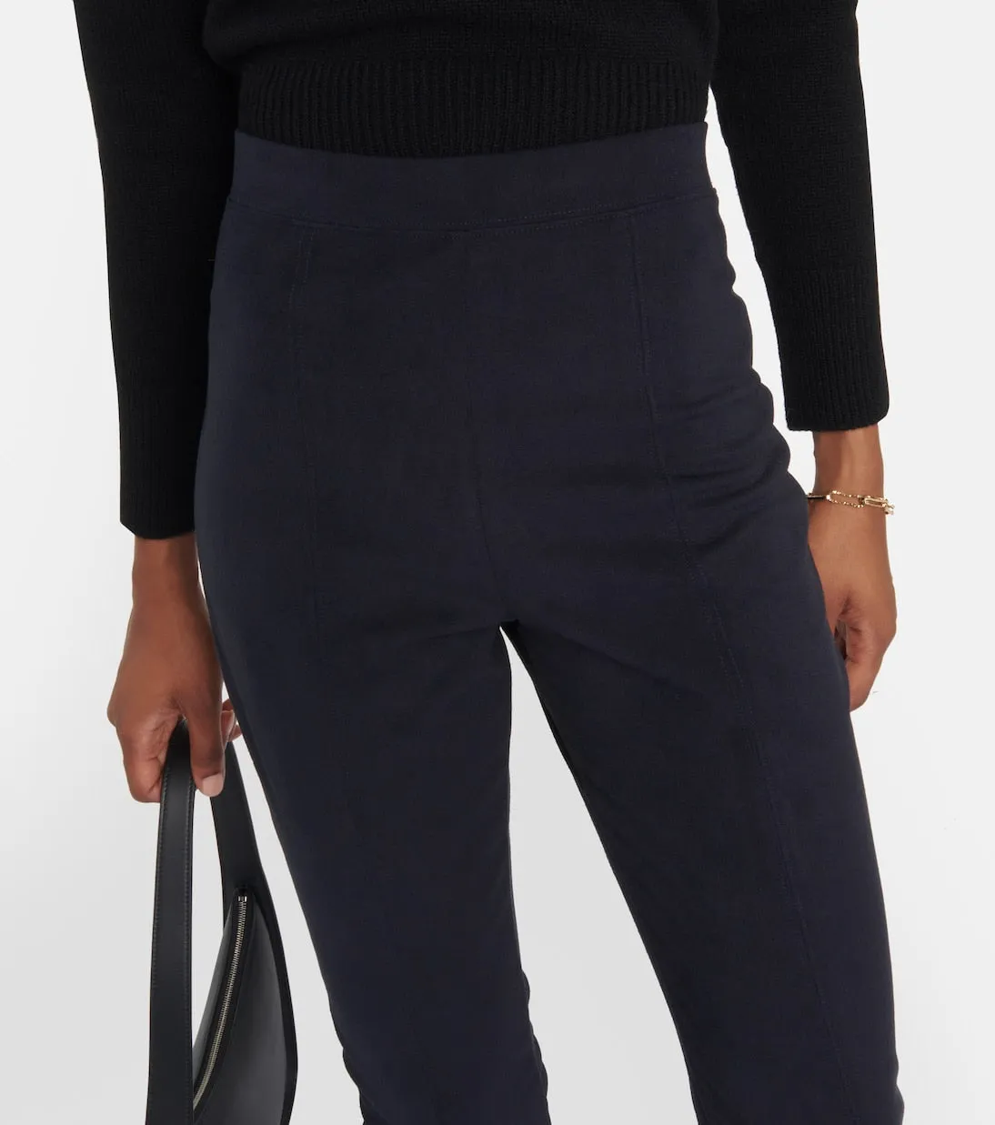 Leisure ebe skinny trousers in faux suede Max Mara, blue