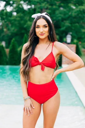 Let's Have Fun Bikini Top, Red