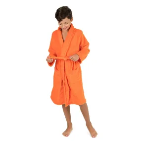 Leveret Children's Fleece Robe with Hood, Leveret Classic Solid, Orange