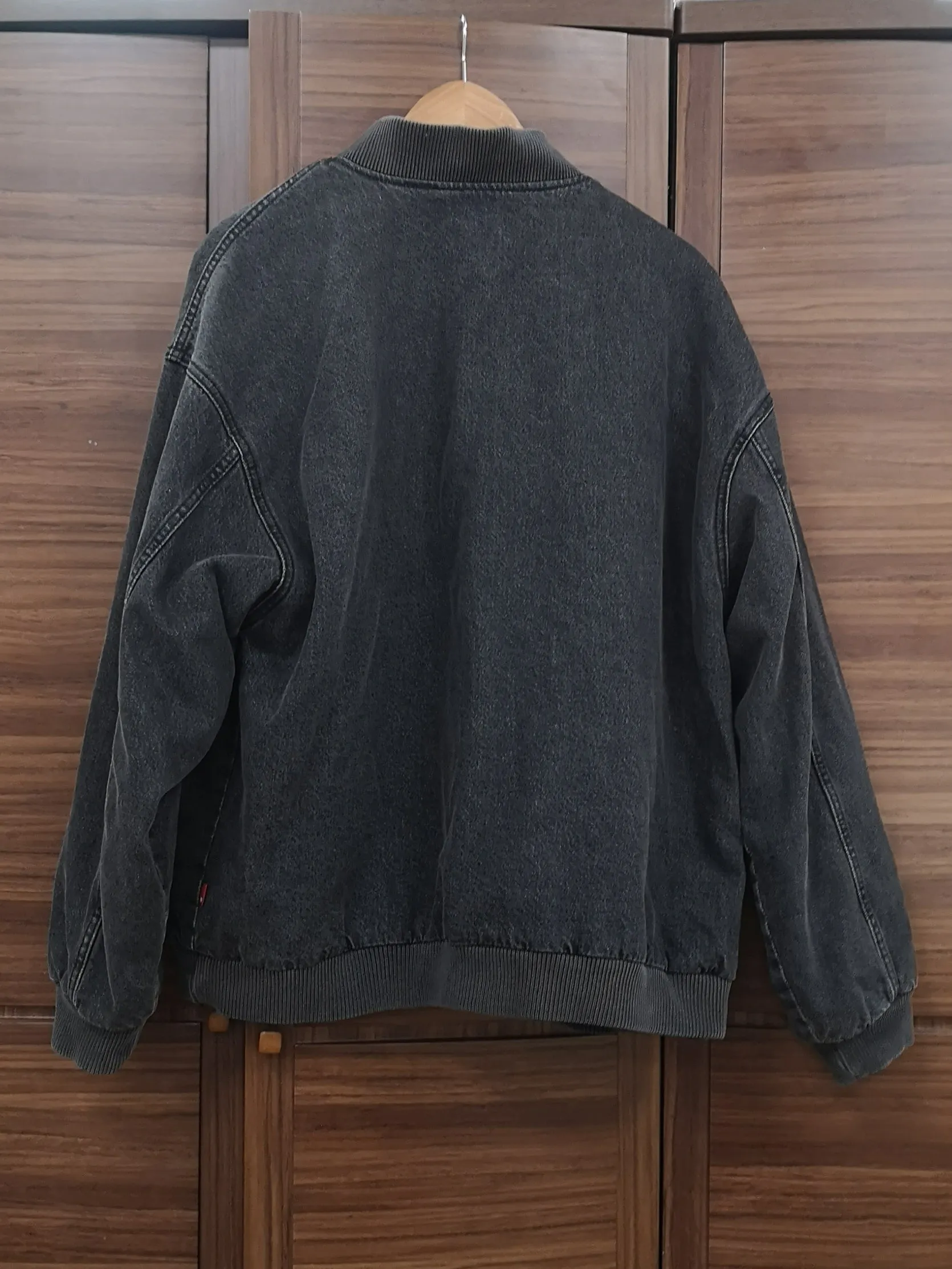 Levi's Grey Denim Bomber Jacket Size L