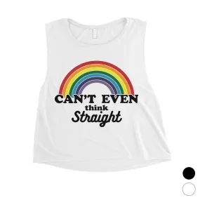 LGBT Can't Straight Rainbow Womens Crop Top
