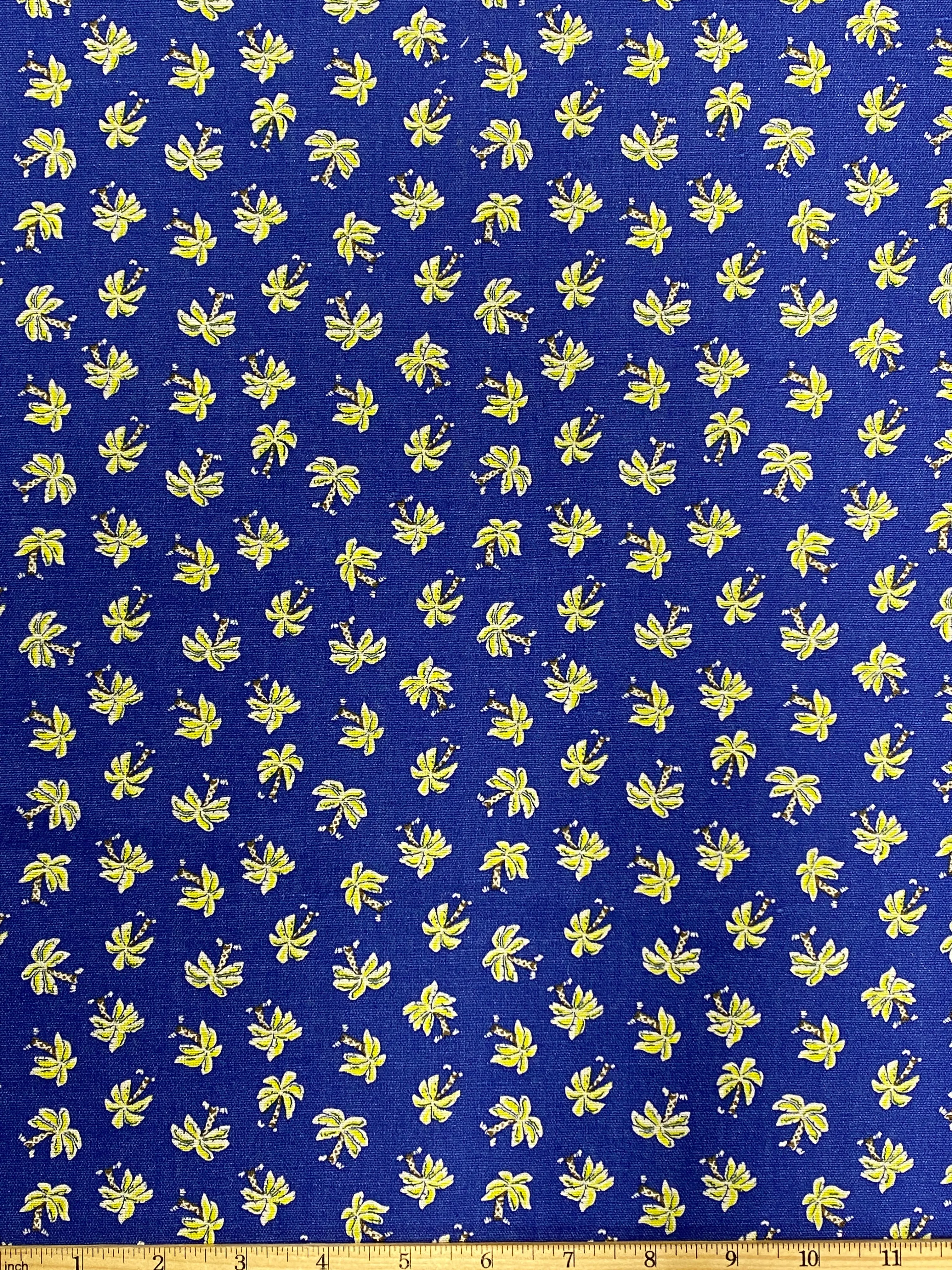 LI-7582W DITSY PALM TREE PRINT LINEN BLEND. ITALY
