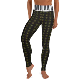 Liberace piano signature logo yoga leggings