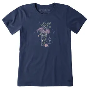 Life is Good Women's Rain or Smile Flower Jar Short Sleeve