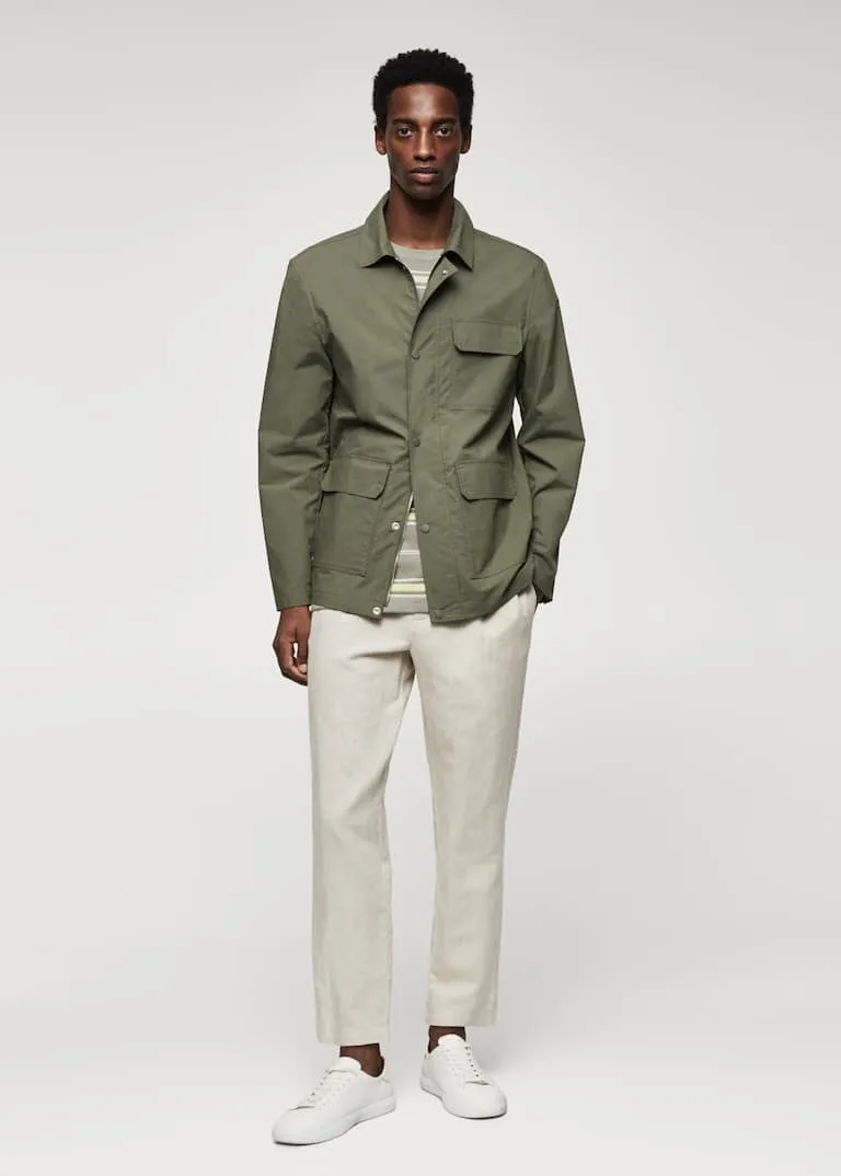 Light cotton jacket with pockets