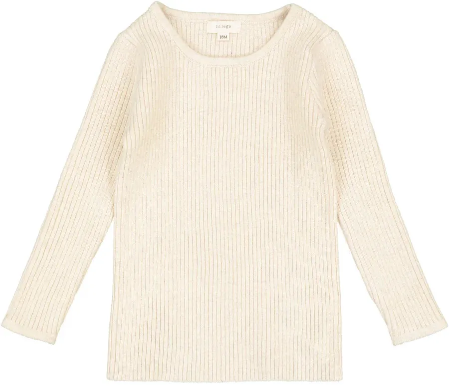 Lil Legs Ecru Knit Crewneck Sweater