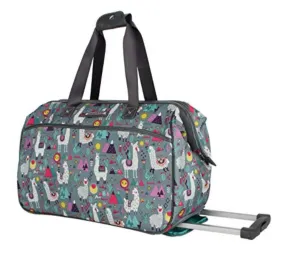 Lily Bloom Luggage Designer Pattern Suitcase Wheeled Duffel Carry On Bag 22 in