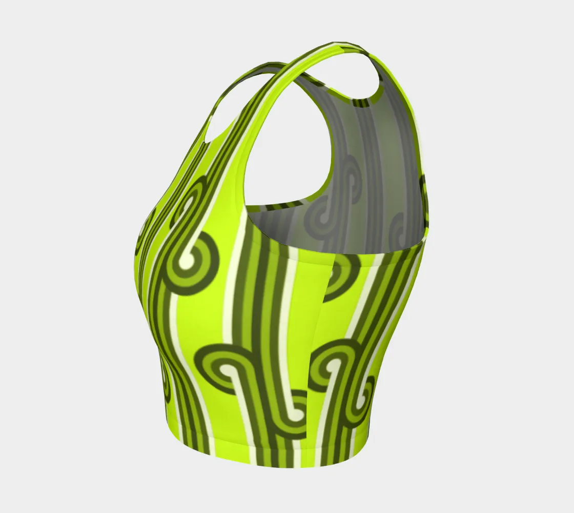 Lime Green Rolling Wave Crop Top