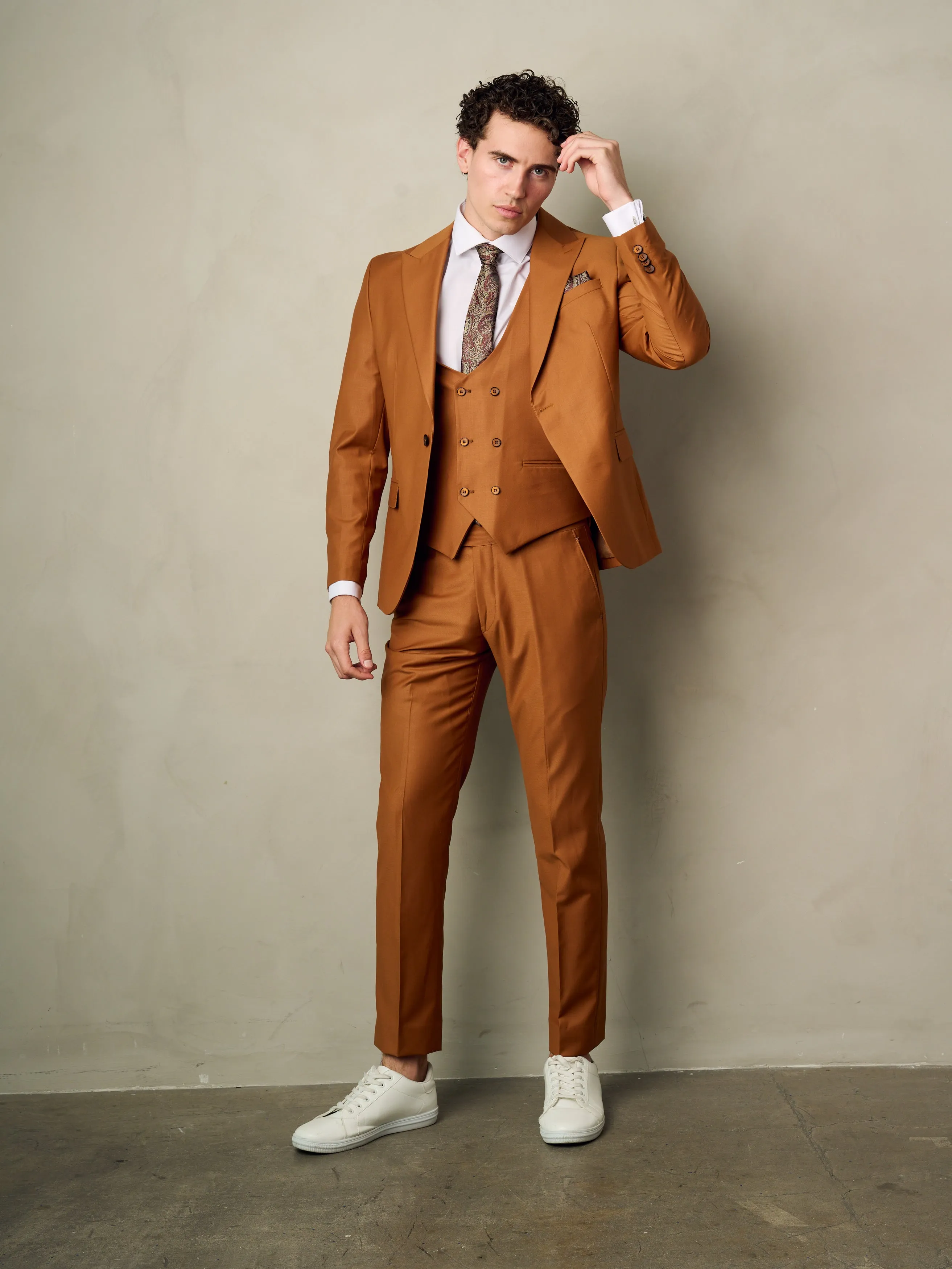 Limited Edition Men's 3-Pieces Slim Fit Copper Suit