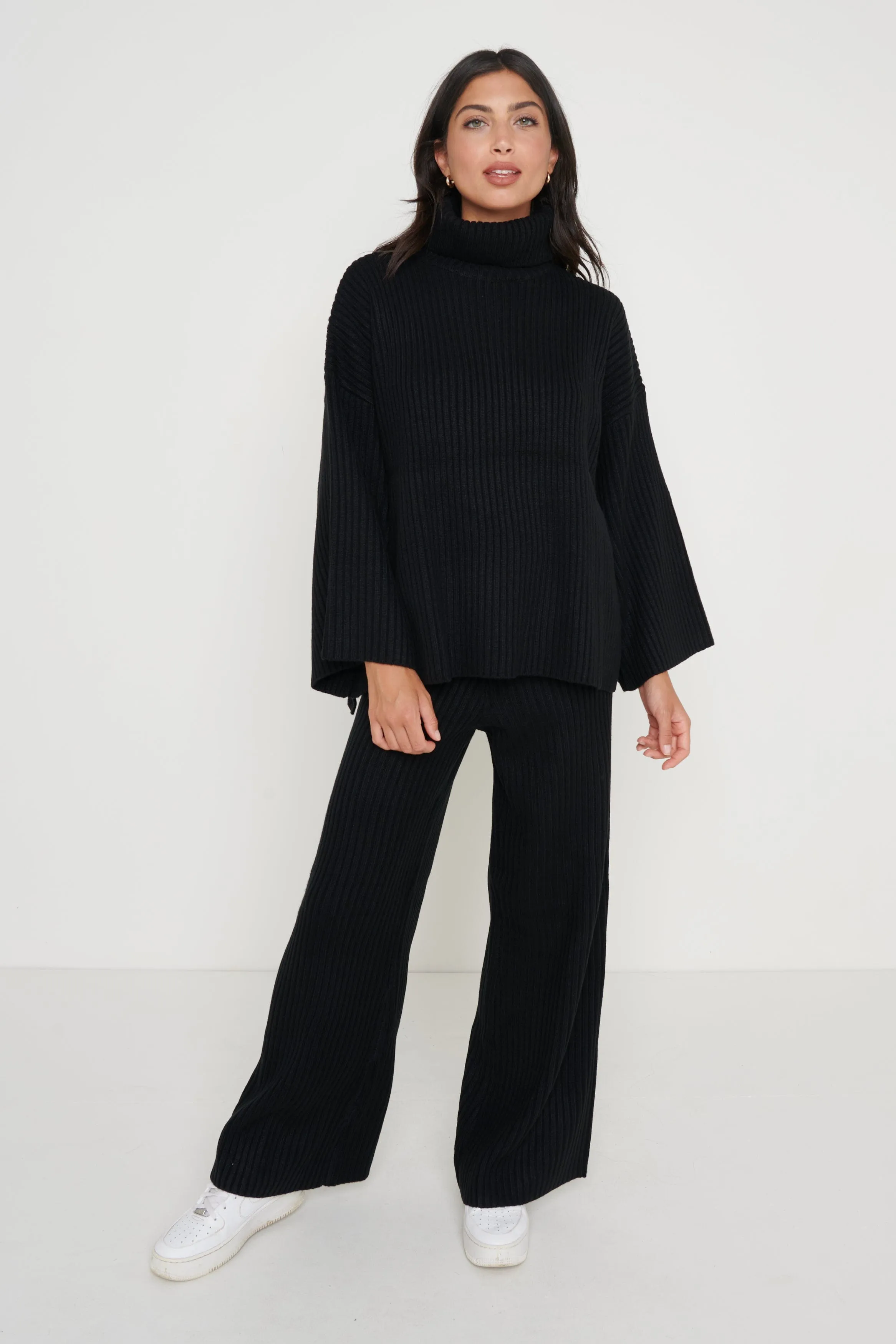 Lina Ribbed Jumper- Black