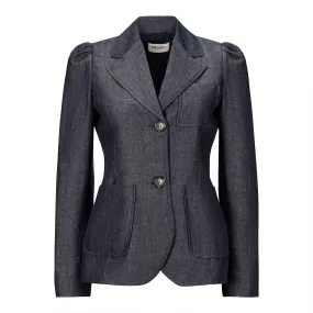 Linen Chambray Blazer - Denim