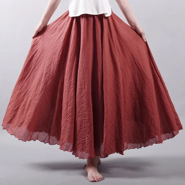Linen Cotton Long Skirts