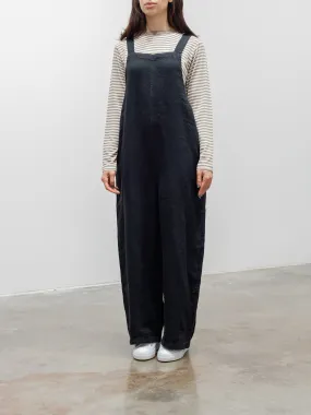 Linen Denim Overalls - Black