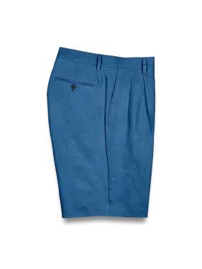 Linen Pleated Shorts - Indigo