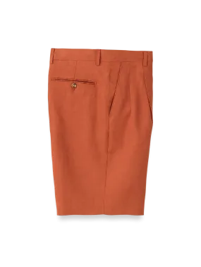 Linen Pleated Shorts - Terracotta
