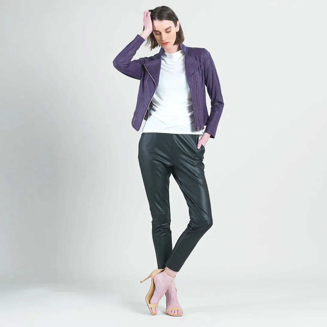 Liquid Leather Double Zipper Jacket