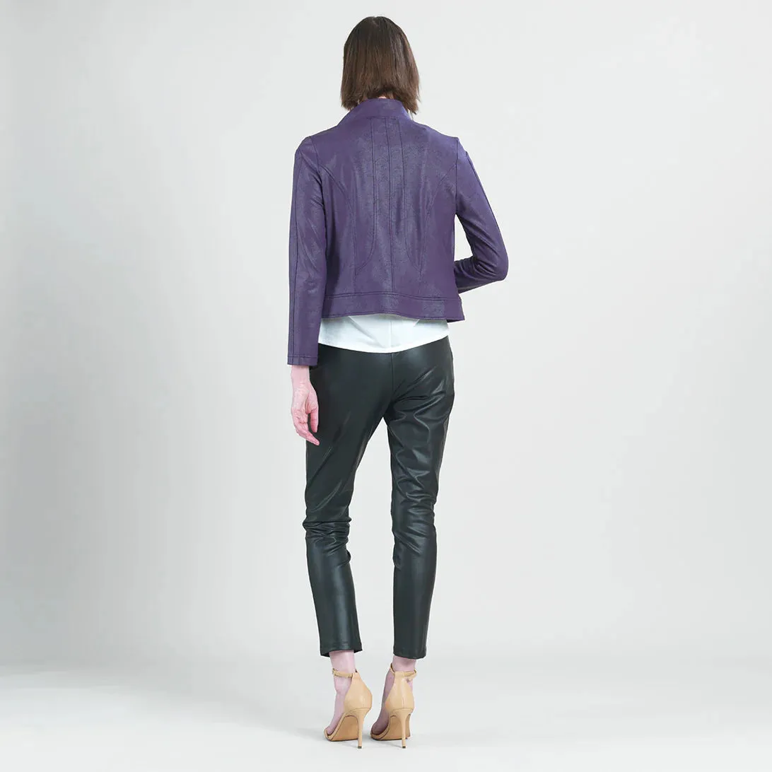 Liquid Leather Double Zipper Jacket