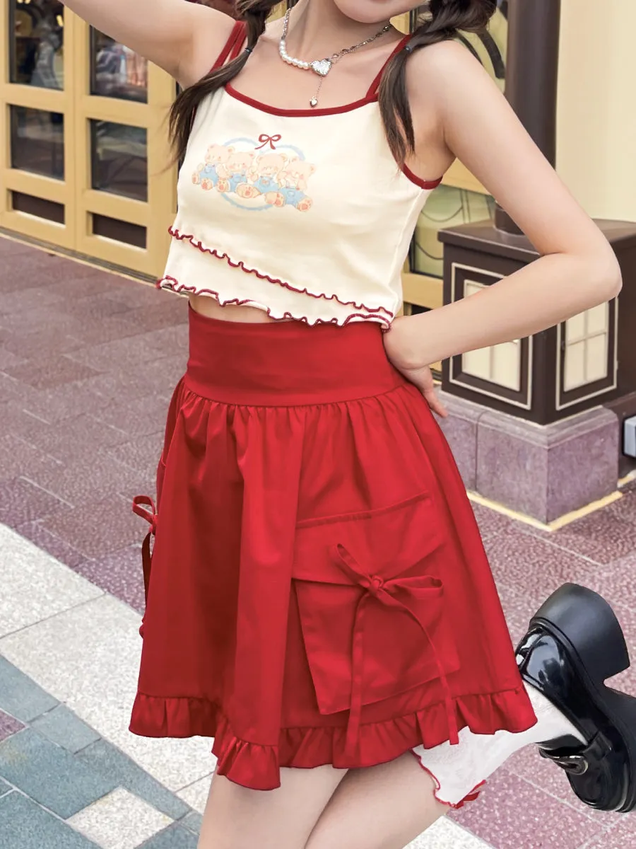 Litte Bear Doll Ribbed Camisole