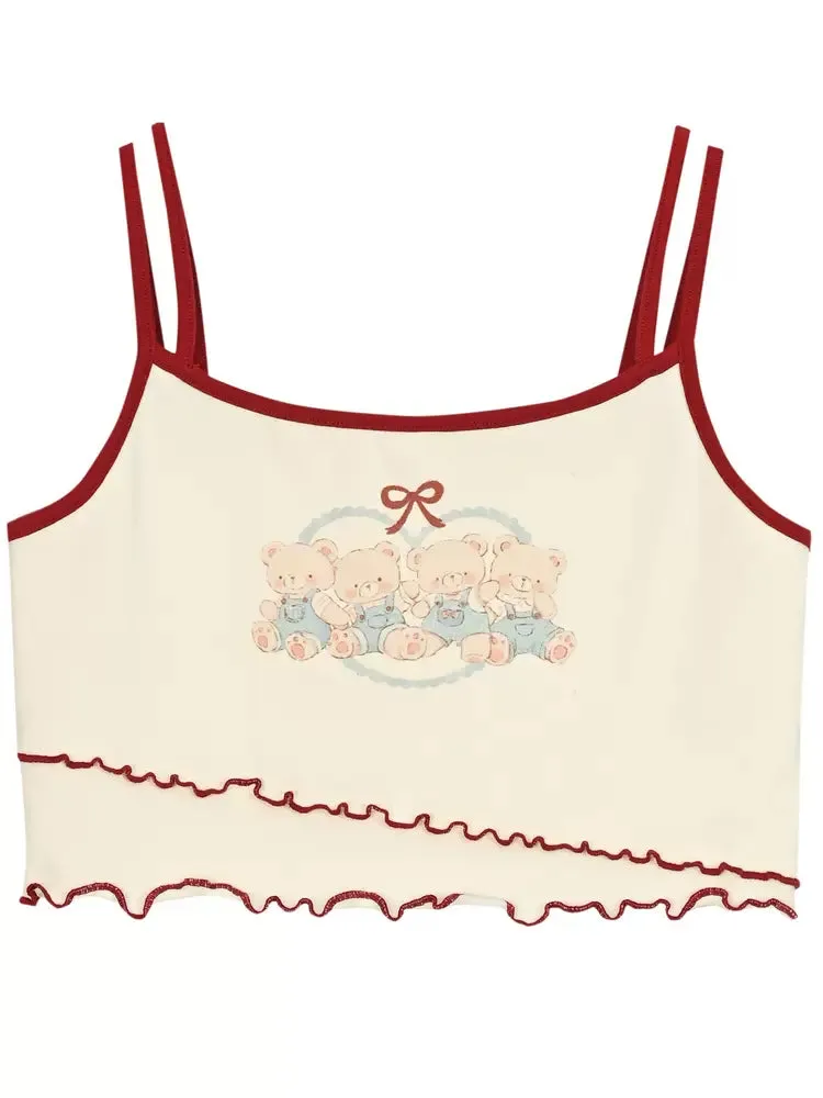 Litte Bear Doll Ribbed Camisole