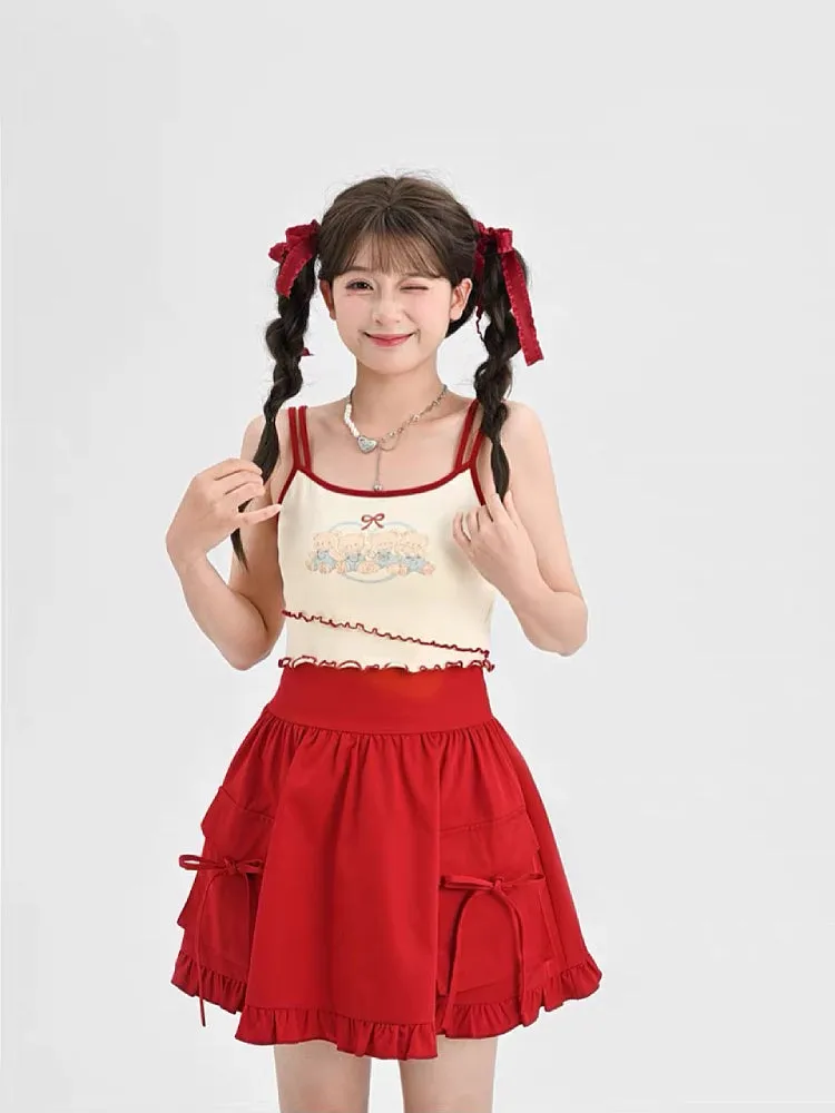 Litte Bear Doll Ribbed Camisole