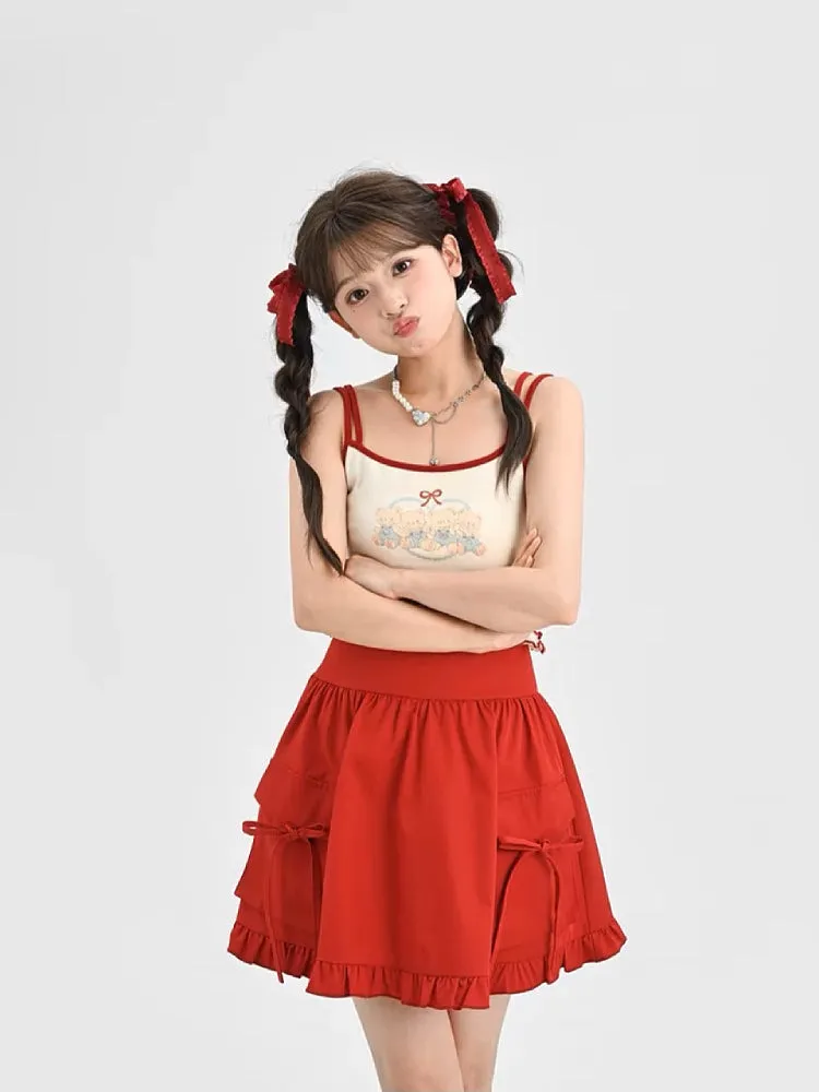 Litte Bear Doll Ribbed Camisole