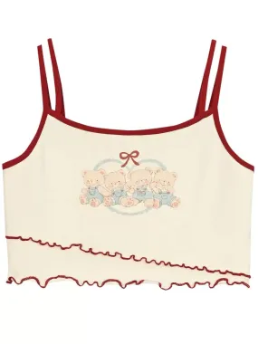 Litte Bear Doll Ribbed Camisole