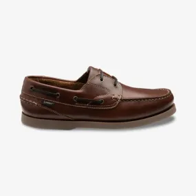 Loake Lymington Mens Moccasin Deck Shoe - Brown Waxy