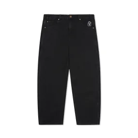 Lock Baggy Denim Jeans, Flat Black