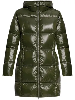 logo-patch padded coat