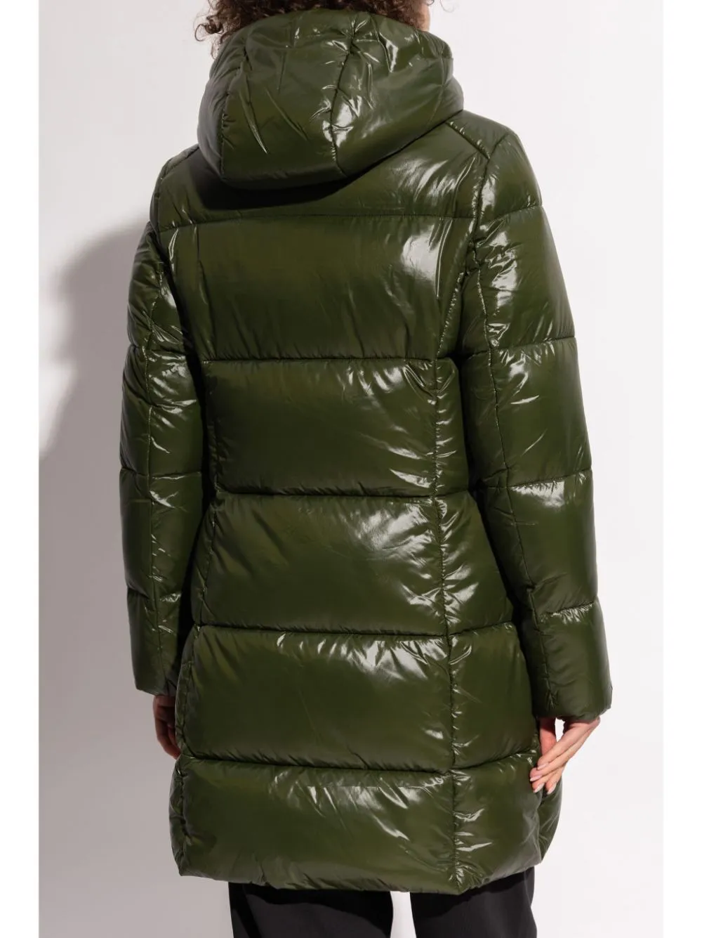 logo-patch padded coat