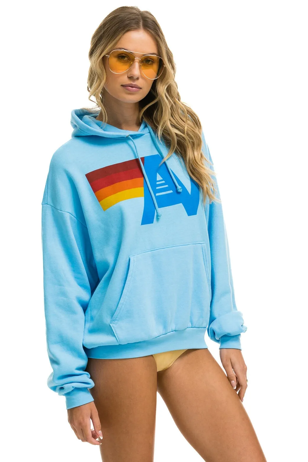 LOGO PULLOVER RELAXED HOODIE - SKY
