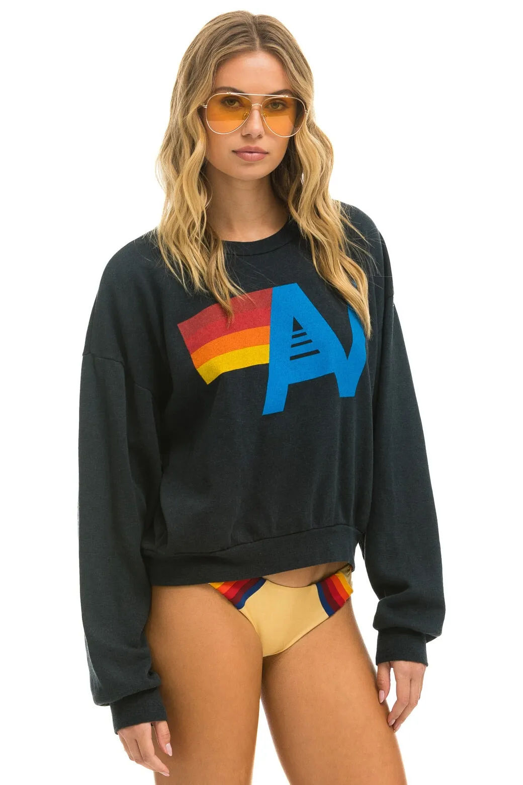 LOGO RELAXED CREW SWEATSHIRT - CHARCOAL