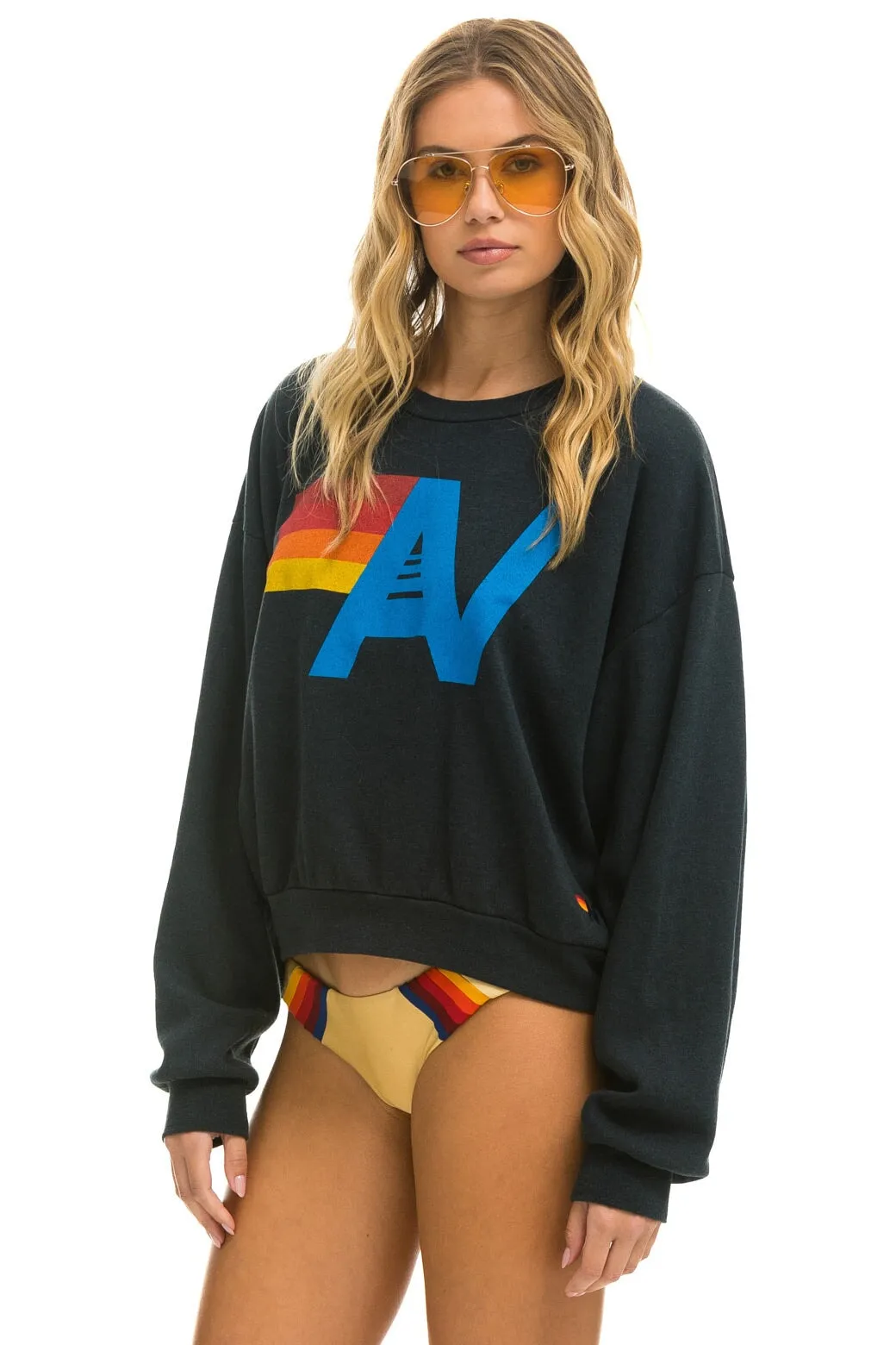 LOGO RELAXED CREW SWEATSHIRT - CHARCOAL