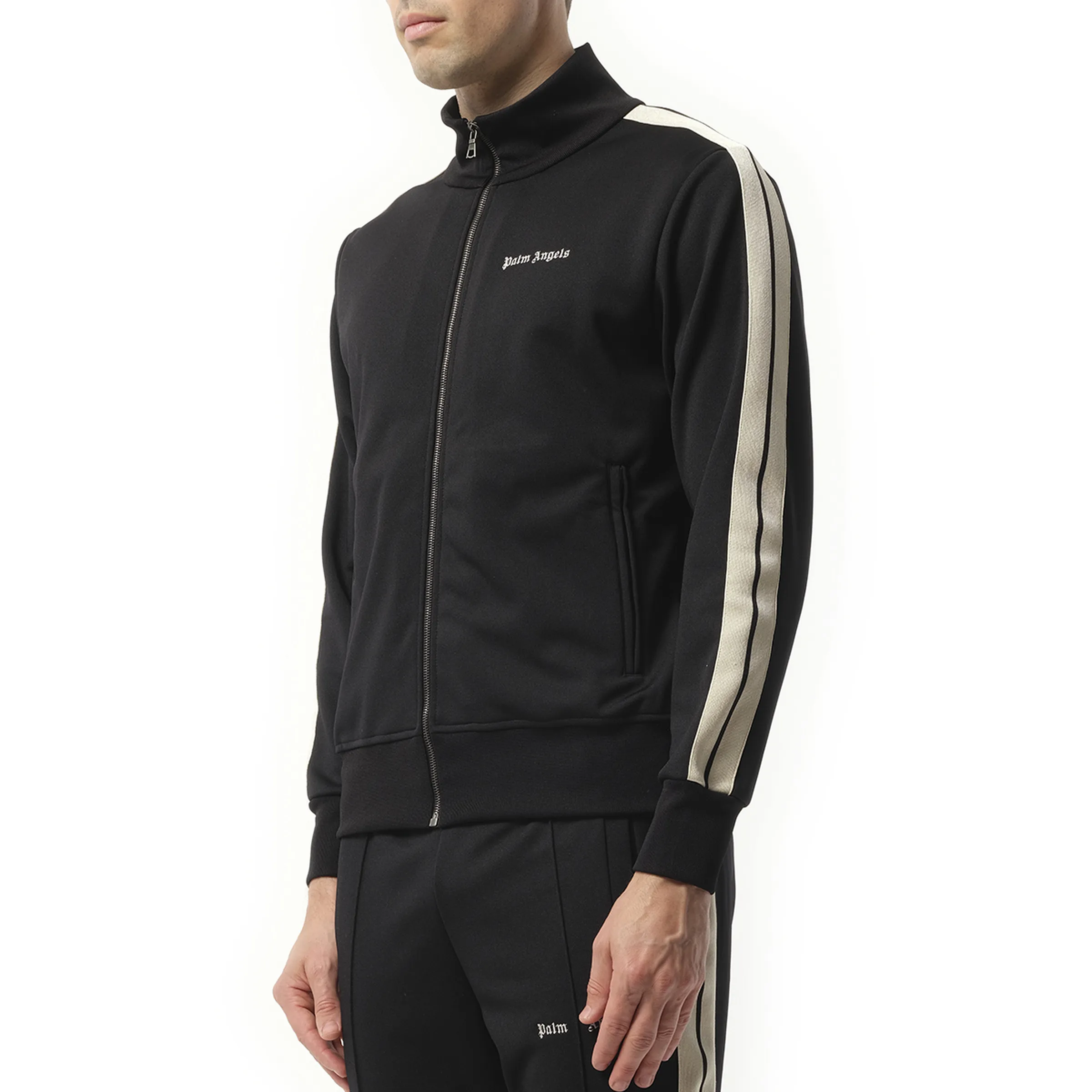Logo Track Jacket in Black/Off White