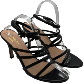London Lane Black Strappy Sandals UK 8 EU 41 👠