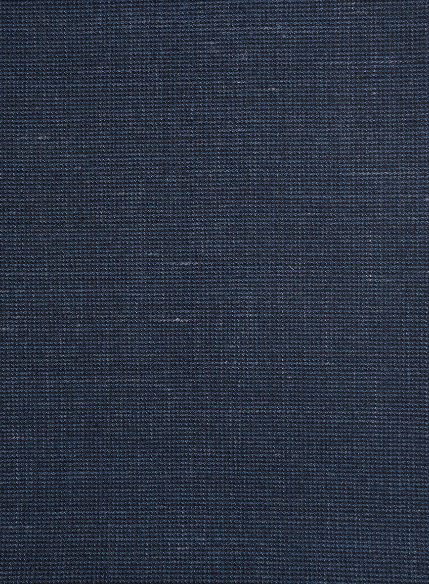 London Loom Dark Blue Nailhead Wool Silk Linen Pants