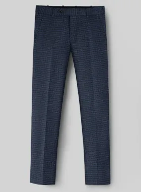 London Loom Dark Blue Nailhead Wool Silk Linen Pants